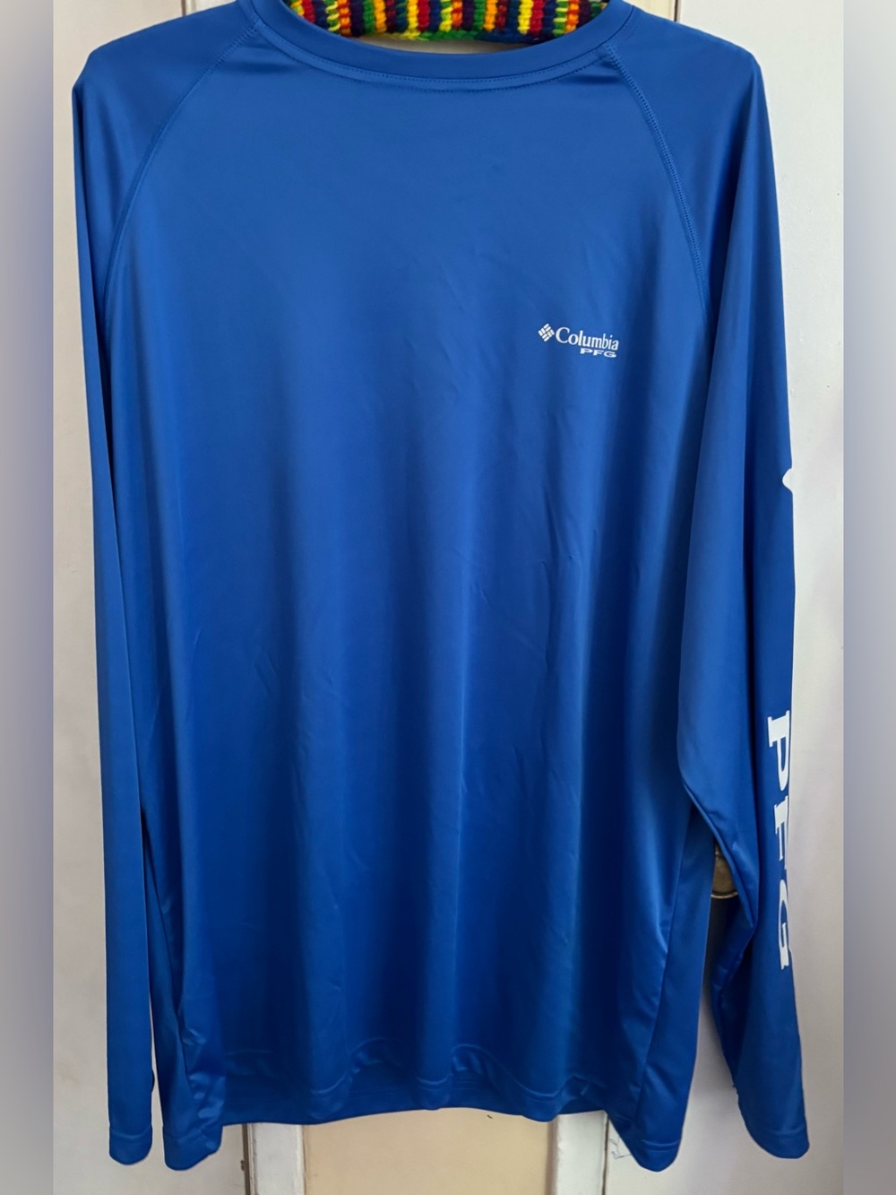 Columbia PFG Blue Long Sleeve Performance Shirt SZ XL